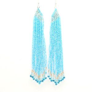 Blue & Silver Frost Waterfall Earrings